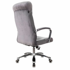Кресло офисное T-9928SL, усиленное, НАГРУЗКА до 200 кг, хром, ткань, серое
