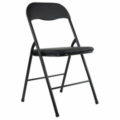 Стул складной BRABIX &laquo;Golf CF-007&raquo;, черный каркас, кожзам черный, гофрокороб, 533024