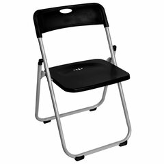 Стулья складные BRABIX &laquo;Golf Lite CF-017&raquo;, КОМПЛЕКТ 4 шт., серебристый каркас, пластик, чёрный, 533034