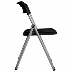 Стулья складные BRABIX &laquo;Golf Lite CF-017&raquo;, КОМПЛЕКТ 4 шт., серебристый каркас, пластик, чёрный, 533034