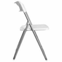 Стулья складные BRABIX &laquo;Golf Lite CF-017&raquo;, КОМПЛЕКТ 4 шт., серебристый каркас, пластик, белый, 533035