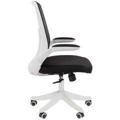 Кресло Chairman CH 565, откидные подлокотники, синхромеханизм, пластик белый, сетка/<wbr/>ткань, черное