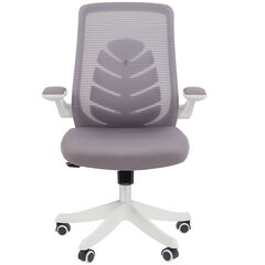 Кресло Chairman CH 565, откидные подлокотники, синхромеханизм, пластик белый, сетка/<wbr/>ткань, серое