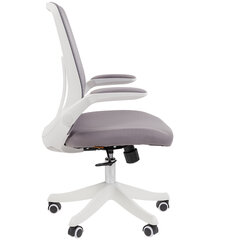 Кресло Chairman CH 565, откидные подлокотники, синхромеханизм, пластик белый, сетка/<wbr/>ткань, серое