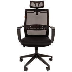 Кресло Chairman СН 545, регулируемый подголовник, вешалка плечики, сетка/<wbr/>ткань TW, черное