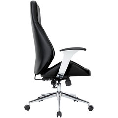 Кресло офисное CHAIRMAN CH 790, хром, эргономичное, экокожа, черное