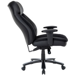 Кресло офисное CHAIRMAN CH 414, НАГРУЗКА до 180 кг, пружинный блок в сиденье, ткань/<wbr/>экокожа, черное