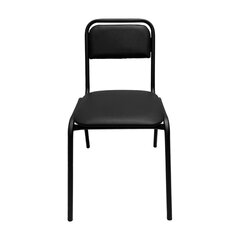 Стул для посетителей РС42, черный каркас, кожзам черный