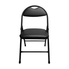 Стул складной для дома и офиса РС94, черный каркас, экокожа черный