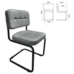 Стулья КОМПЛЕКТ 2 шт., РС14М, черный каркас, велюр, графит, разобранные