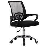 Кресло CROMEX (КРОМЕКС) "Top CH-695", ХРОМ, с подлокотниками, сетка/ткань TW, черное, 533066