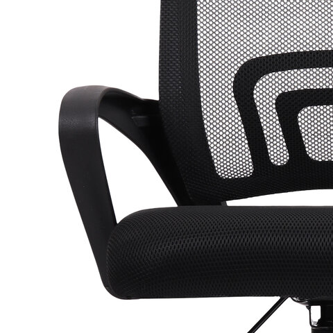 Кресло CROMEX (КРОМЕКС) "Top CH-695", ХРОМ, с подлокотниками, сетка/ткань TW, черное, 533066 - фото 8