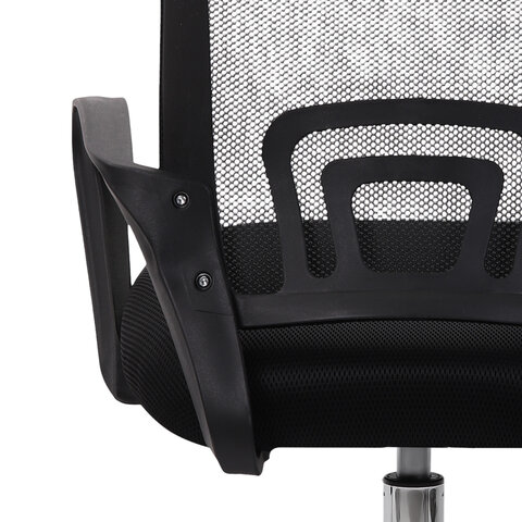 Кресло CROMEX (КРОМЕКС) "Top CH-695", ХРОМ, с подлокотниками, сетка/ткань TW, черное, 533066 - фото 10