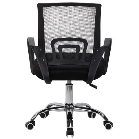 Кресло CROMEX (КРОМЕКС) "Top CH-695", ХРОМ, с подлокотниками, сетка/ткань TW, черное, 533066 - фото 4