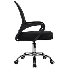 Кресло CROMEX (КРОМЕКС) &laquo;Top CH-695&raquo;, ХРОМ, с подлокотниками, сетка/<wbr/>ткань TW, черное, 533066