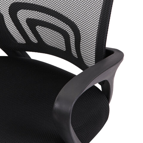 Кресло CROMEX (КРОМЕКС) "Top CH-695", ХРОМ, с подлокотниками, сетка/ткань TW, черное, 533066 - фото 9