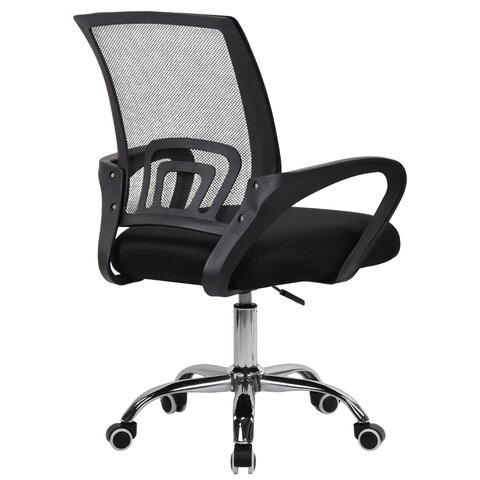 Кресло CROMEX (КРОМЕКС) "Top CH-695", ХРОМ, с подлокотниками, сетка/ткань TW, черное, 533066 - фото 3