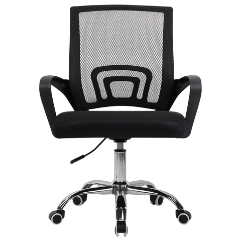 Кресло CROMEX (КРОМЕКС) "Top CH-695", ХРОМ, с подлокотниками, сетка/ткань TW, черное, 533066 - фото 6