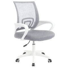 Кресло CROMEX (КРОМЕКС) &laquo;Top CH-695W&raquo;, с подлокотниками, пластик белый, сетка/<wbr/>ткань TW, серое, 533067