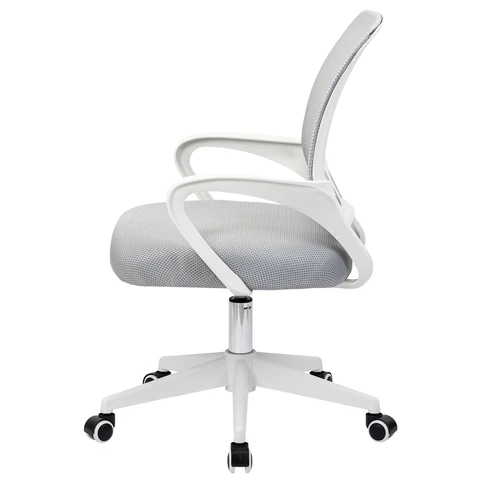 Кресло CROMEX (КРОМЕКС) "Top CH-695W", с подлокотниками, пластик белый, сетка/ткань TW, серое, 533067 - фото 6