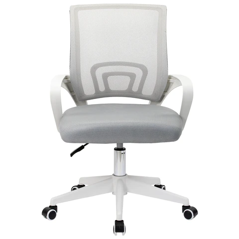 Кресло CROMEX (КРОМЕКС) "Top CH-695W", с подлокотниками, пластик белый, сетка/ткань TW, серое, 533067 - фото 7