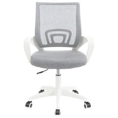 Кресло CROMEX (КРОМЕКС) &laquo;Top CH-695W&raquo;, с подлокотниками, пластик белый, сетка/<wbr/>ткань TW, серое, 533067