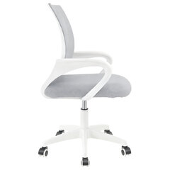 Кресло CROMEX (КРОМЕКС) &laquo;Top CH-695W&raquo;, с подлокотниками, пластик белый, сетка/<wbr/>ткань TW, серое, 533067