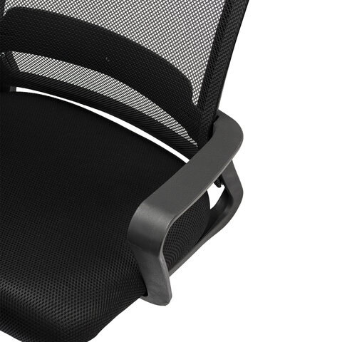 Кресло CROMEX (КРОМЕКС) "Debut CH-697", ХРОМ, с подлокотниками, механизм качания, сетка/ткань TW, черное, 533068 - фото 10