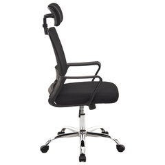 Кресло CROMEX (КРОМЕКС) &laquo;Debut CH-697&raquo;, ХРОМ, с подлокотниками, механизм качания, сетка/<wbr/>ткань TW, черное, 533068