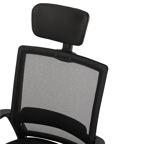 Кресло CROMEX (КРОМЕКС) "Debut CH-697", ХРОМ, с подлокотниками, механизм качания, сетка/ткань TW, черное, 533068 - фото 11