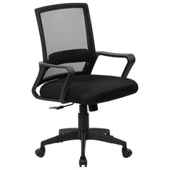 Кресло CROMEX (КРОМЕКС) "Basic CH-698", с подлокотниками, механизм качания, сетка/ткань TW, черное, 533069