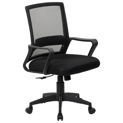 Кресло CROMEX (КРОМЕКС) "Basic CH-698", с подлокотниками, механизм качания, сетка/ткань TW, черное, 533069