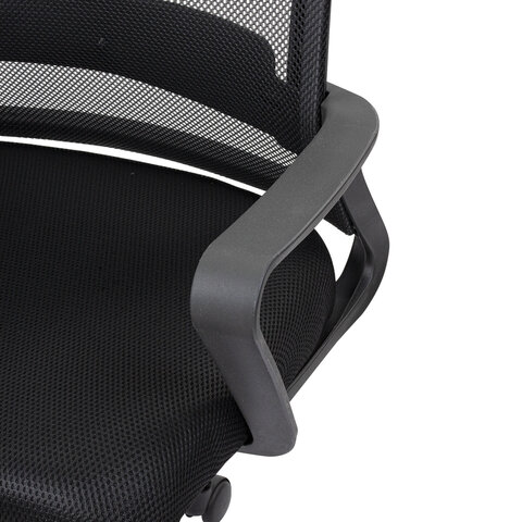 Кресло CROMEX (КРОМЕКС) "Basic CH-698", с подлокотниками, механизм качания, сетка/ткань TW, черное, 533069 - фото 8