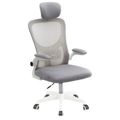 Кресло CROMEX (КРОМЕКС) &laquo;Dynamic CH-699&raquo;, откидные подлокотники, пластик белый, сетка/<wbr/>ткань TW, серое, 533070