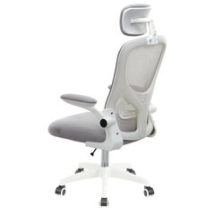 Кресло CROMEX (КРОМЕКС) &laquo;Dynamic CH-699&raquo;, откидные подлокотники, пластик белый, сетка/<wbr/>ткань TW, серое, 533070