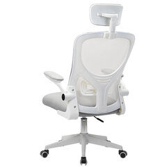 Кресло CROMEX (КРОМЕКС) &laquo;Dynamic CH-699&raquo;, откидные подлокотники, пластик белый, сетка/<wbr/>ткань TW, серое, 533070