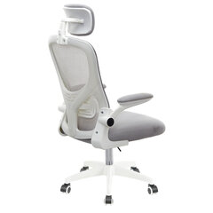 Кресло CROMEX (КРОМЕКС) &laquo;Dynamic CH-699&raquo;, откидные подлокотники, пластик белый, сетка/<wbr/>ткань TW, серое, 533070