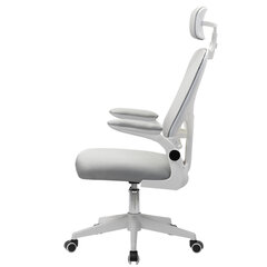 Кресло CROMEX (КРОМЕКС) &laquo;Dynamic CH-699&raquo;, откидные подлокотники, пластик белый, сетка/<wbr/>ткань TW, серое, 533070