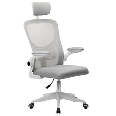 Кресло CROMEX (КРОМЕКС) &laquo;Dynamic CH-699&raquo;, откидные подлокотники, пластик белый, сетка/<wbr/>ткань TW, серое, 533070