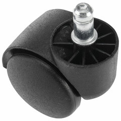 Колеса (ролики) для кресла, пластиковые, КОМПЛЕКТ 5 шт., шток d 11 мм, черные, в пакете, WBZ (ВБЗ), 533082