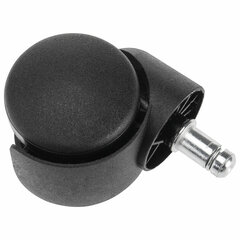 Колеса (ролики) для кресла, пластиковые, КОМПЛЕКТ 5 шт., шток d 11 мм, черные, в пакете, WBZ (ВБЗ), 533082