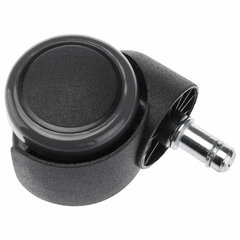 Колеса (ролики) для кресла, прорезиненные, КОМПЛЕКТ 5 шт., шток d 11 мм, черные, в пакете, WBZ (ВБЗ), 533083