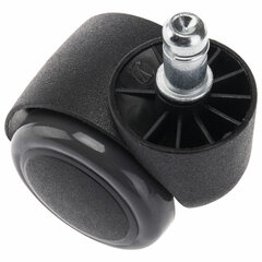 Колеса (ролики) для кресла, прорезиненные, КОМПЛЕКТ 5 шт., шток d 11 мм, черные, в пакете, WBZ (ВБЗ), 533083