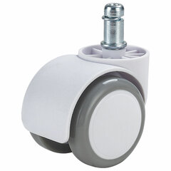 Колеса (ролики) BRABIX для кресла, прорезиненные, КОМПЛЕКТ 5 шт., шток d 11 мм, белые, в коробе, 533085