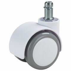 Колеса (ролики) BRABIX для кресла, прорезиненные, SLIM, КОМПЛЕКТ 5 шт., шток d 11 мм, белые, 533086