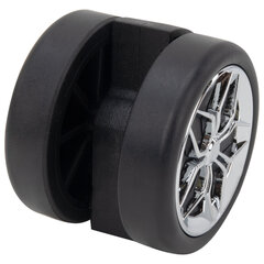 Колеса (ролики) BRABIX для кресла, прорезиненные, ХРОМ, d 60 мм, КОМПЛЕКТ 5 шт., шток d 11 мм, черные, короб, 533088