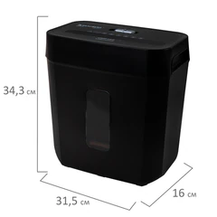 Уничтожитель (шредер) BRAUBERG OF-812X, карты, скобы, 4 уровень секретности, 4&times;35 мм, 8 листов, 12 литров, 533141