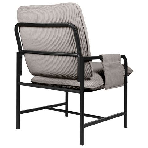 Кресло BRABIX Gentle LC-300, ЛОФТ, пружинный блок, ткань велсофт (плюш), серое, 533142