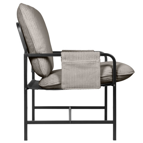 Кресло BRABIX Gentle LC-300, ЛОФТ, пружинный блок, ткань велсофт (плюш), серое, 533142