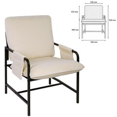 Кресло BRABIX &laquo;Gentle LC-300&raquo;, ЛОФТ, пружинный блок, ткань велсофт (плюш), молочное, 533144